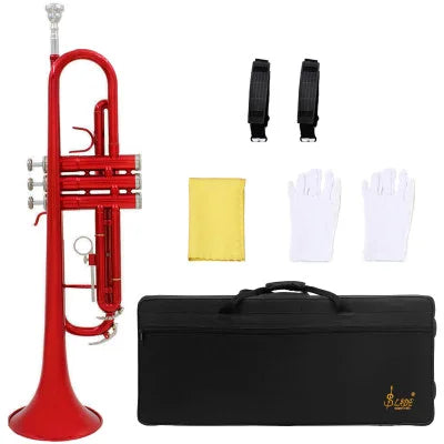 SLADE Trumpet Bb B Flat Trumpet Brass Multicolor Classic Material Monel Piston Professional Wind Instrument With Accessories