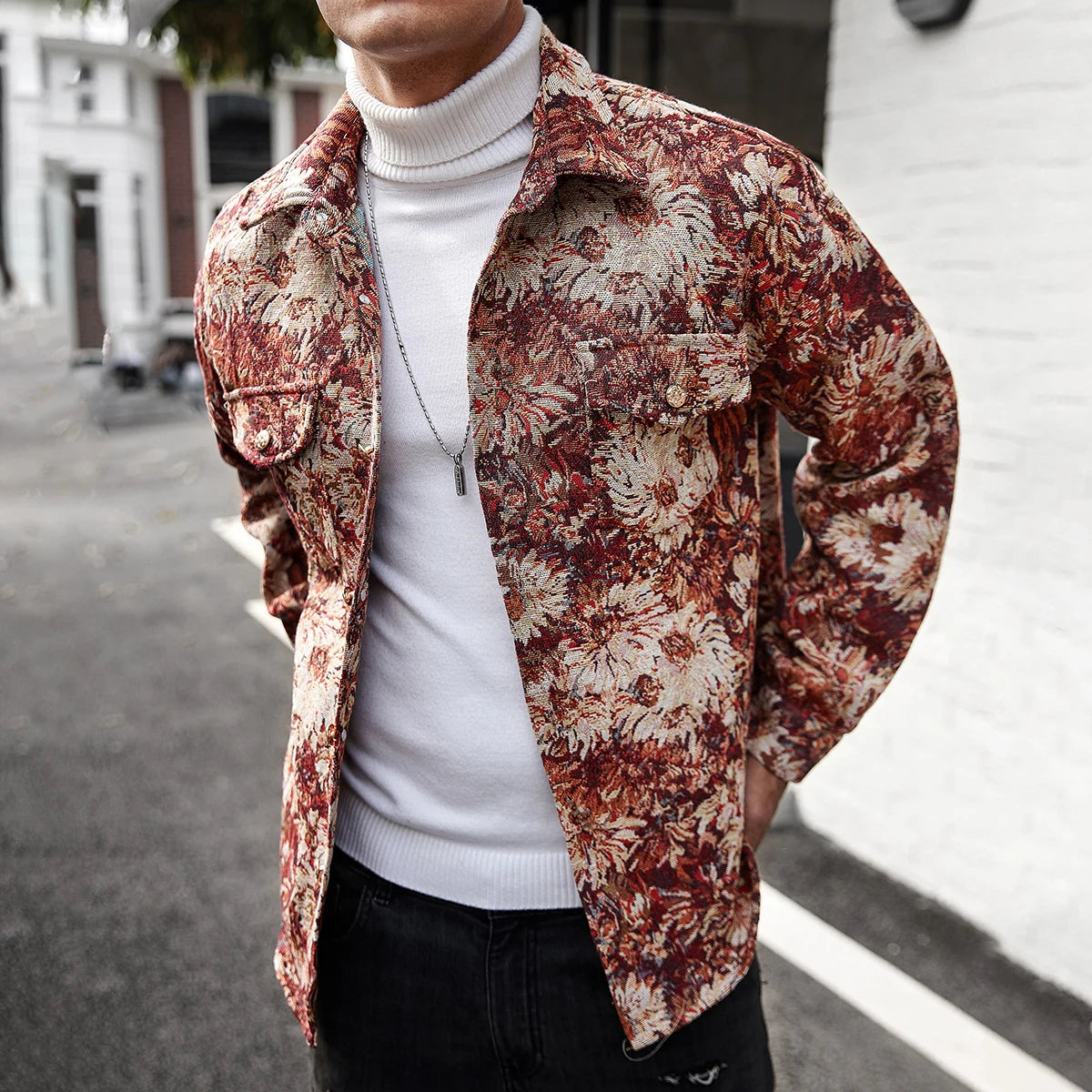 Men's Floral Jacket Korean Edition