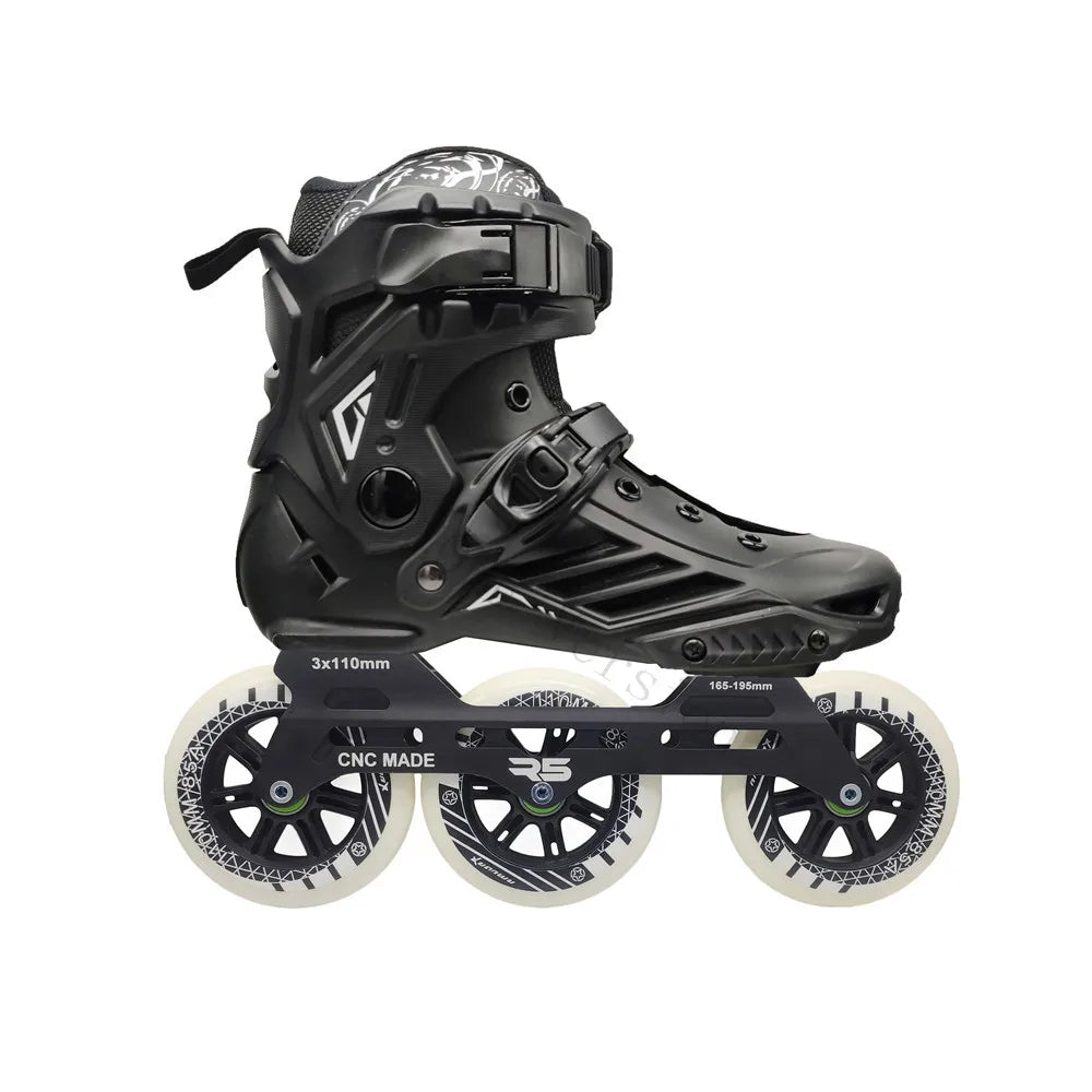 Premium Adult 3 Wheel Inline Skates – R5 110mm Speed Roller Blades for Street, Road & Outdoor Skating