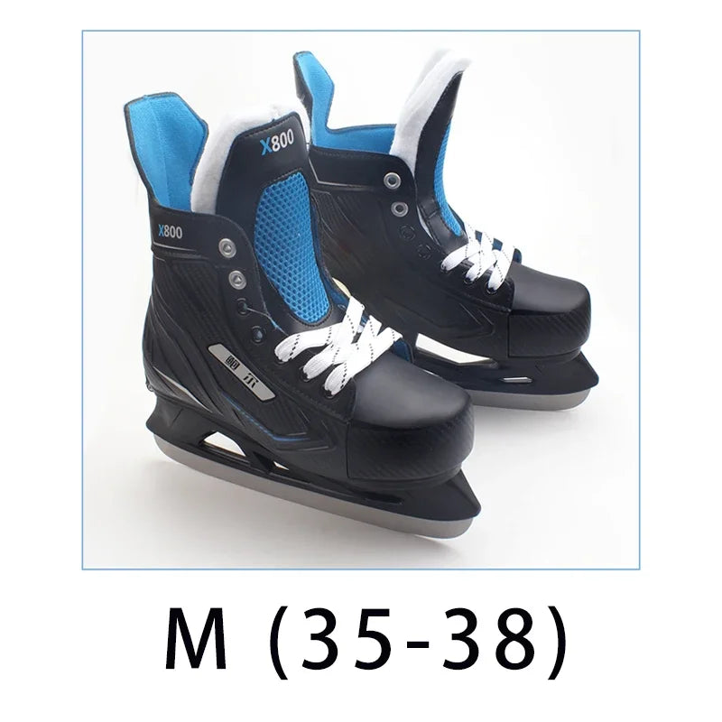 Adjustable Ice Hockey Skates for Adults – Insulated Winter Ice Skates with Stainless Steel Blades for Beginners