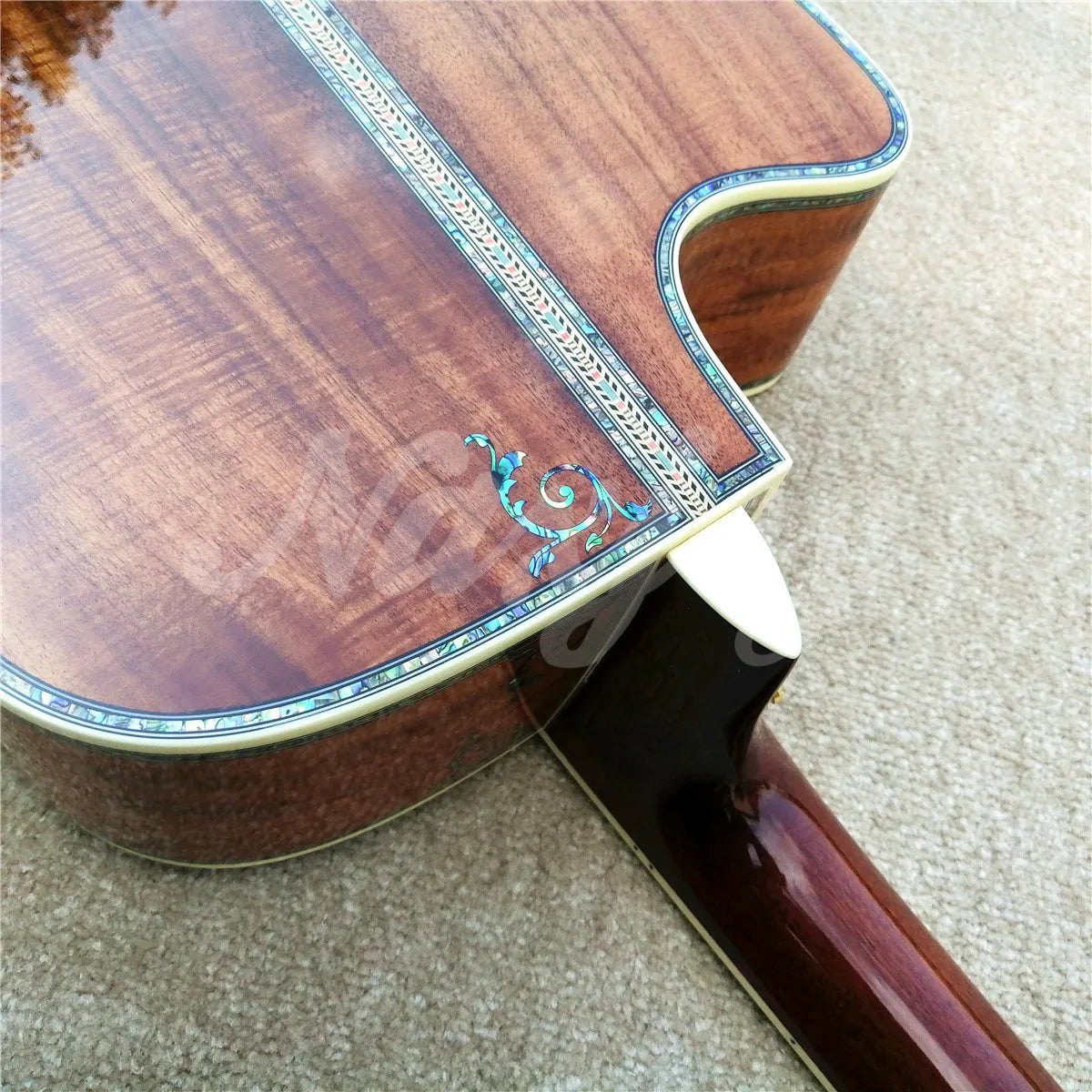 41" Abalone Tree Of Life Ebony Fingerboard Acoustic Guitar