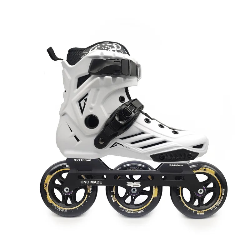Premium Adult 3 Wheel Inline Skates – R5 110mm Speed Roller Blades for Street, Road & Outdoor Skating
