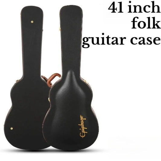 42 Inch Leather Guitar Case Portable Shockproof Stress-proof Convex Surface Hard Guitar Box Musical Instrument Accessories