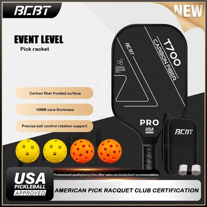 T700 Frosted Surface Carbon Fiber Pickleball Rackets | Lightweight USAPA Approved