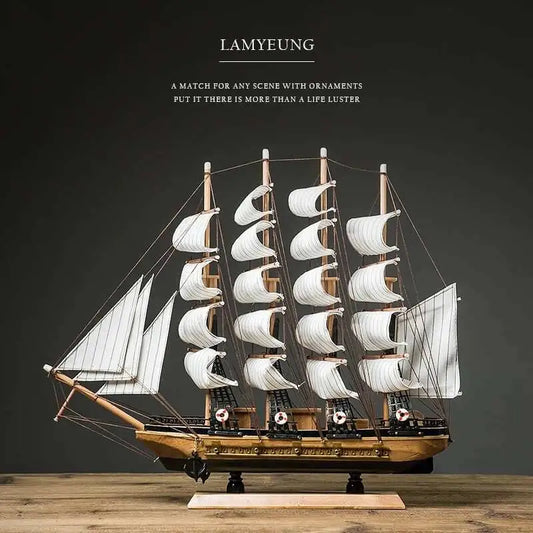 Lifelike Miniature Wooden Pirate Saig Ship Model