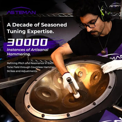 Handpan in D Minor,432hz 22inches with 10 notes, comes with a backpack, courses, finger sleeves, stand, cleaning cloth