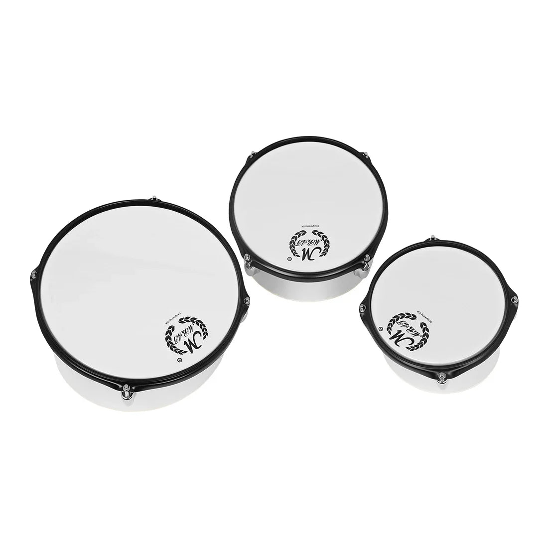 M MBAT Silvery Marching Triple Drum Band | Polyphonic Drum Back-rack - Marching Drum