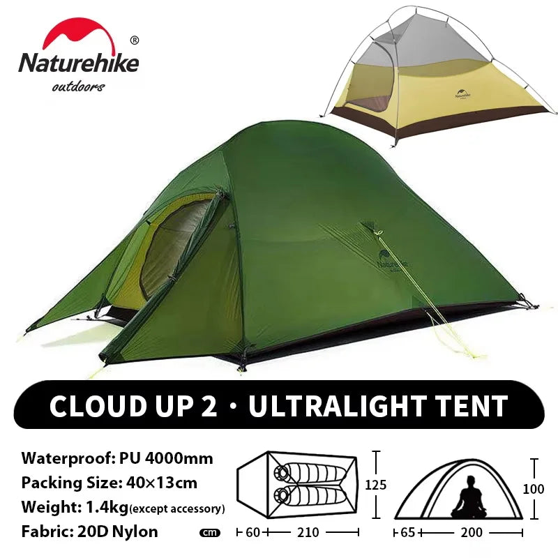Naturehike Cloud Up 2 People Ultralight 20D Camping Tent