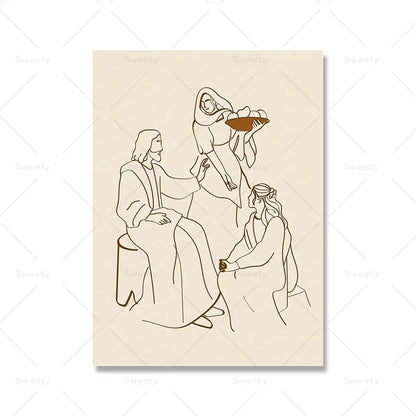 Jesus Holy Spirit Boho Style Wall Art - Canvas Print