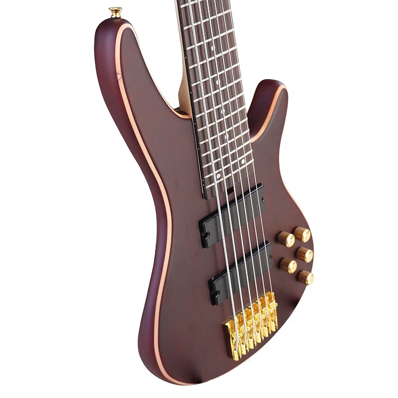 43" Solid Sapele Wood Bass Guitar - 6 Strings
