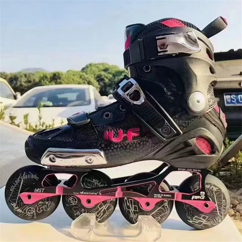 Professional FSK Inline Skates – Adult Freeride Roller Blades with Supportive Tight Fit Boots for Street & Freestyle Skating