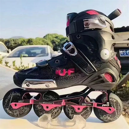 Professional FSK Inline Skates – Adult Freeride Roller Blades with Supportive Tight Fit Boots for Street & Freestyle Skating