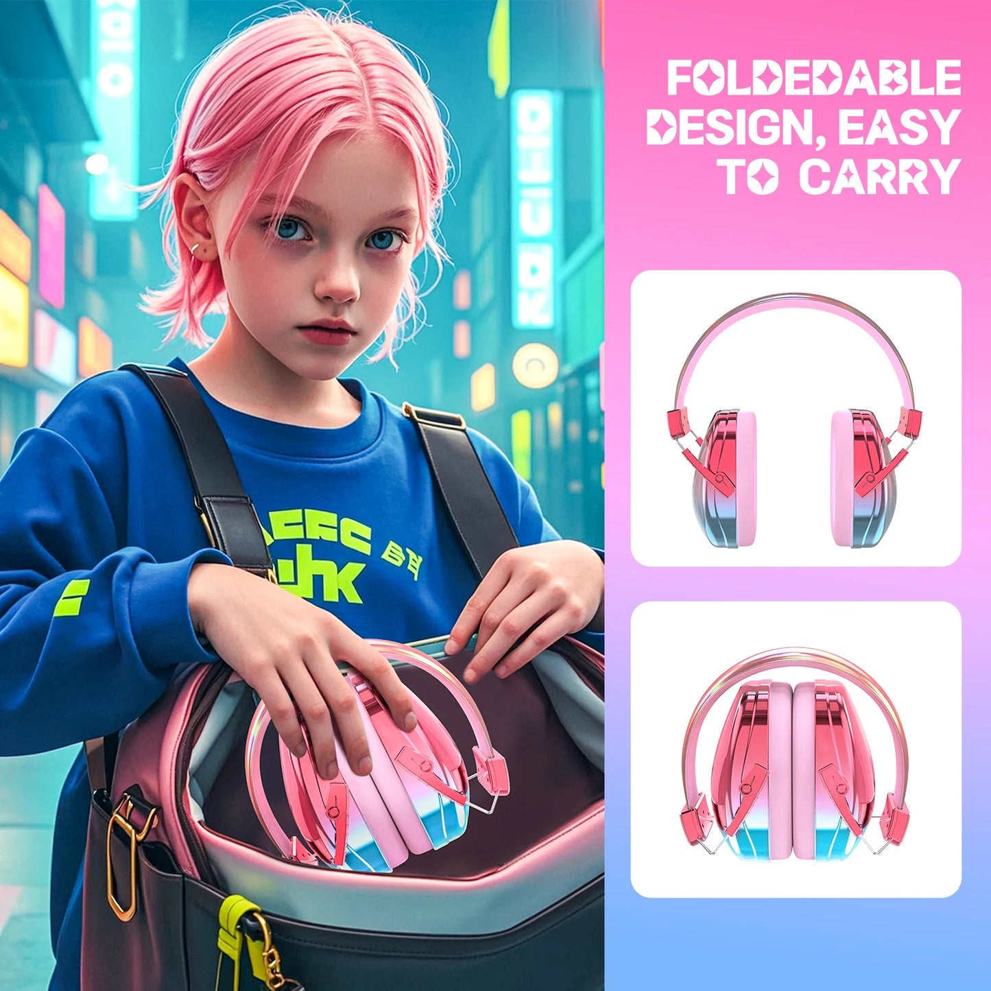 Kid's Fashionable Electroplated Earmuffs Headphones | Hearing Protector/Anti-Noise For Autism/Toddlers