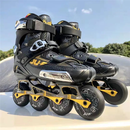 Professional FSK Inline Skates – Adult Freeride Roller Blades with Supportive Tight Fit Boots for Street & Freestyle Skating