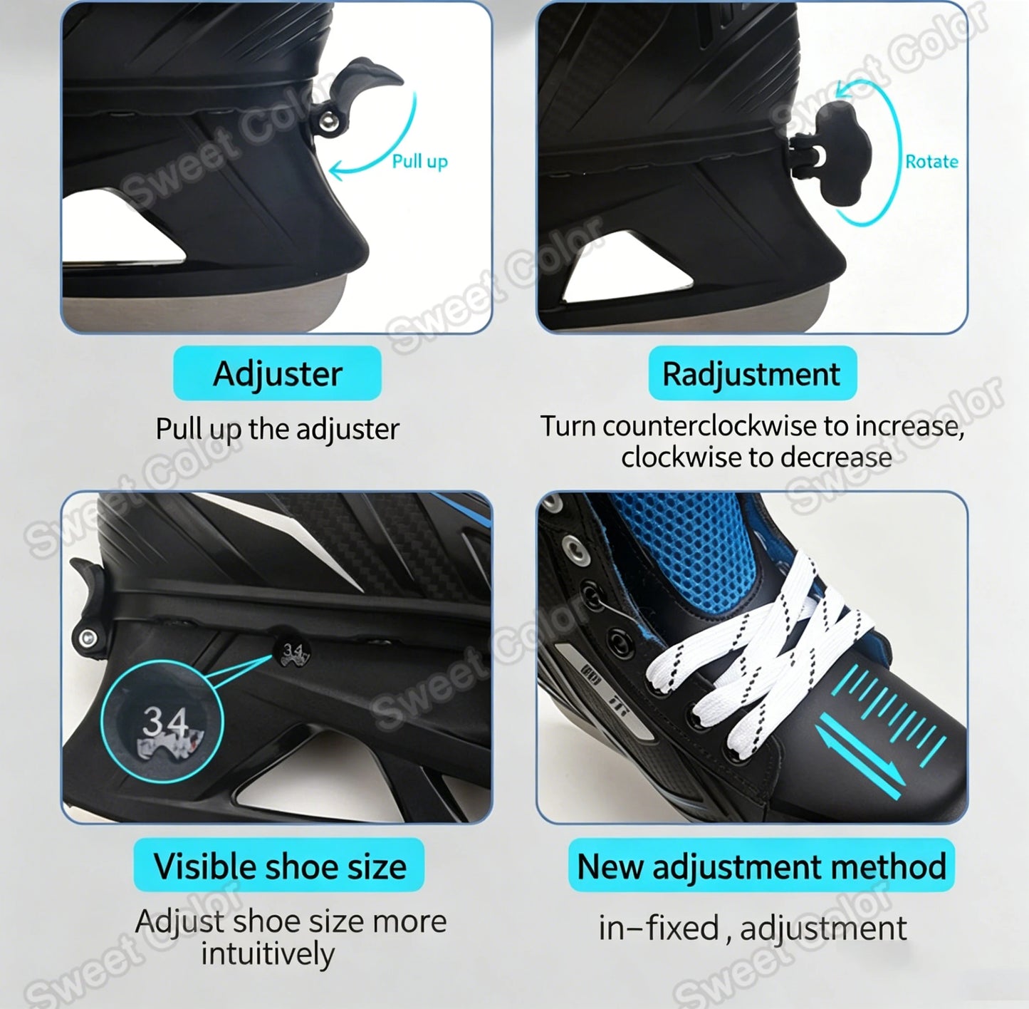 Adjustable Ice Hockey Skates for Adults – Insulated Winter Ice Skates with Stainless Steel Blades for Beginners