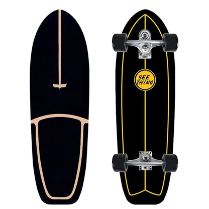 CX7 Maple Surfskate Cruiser, Single Kick Carving Longboard for Pumping & Street Riding