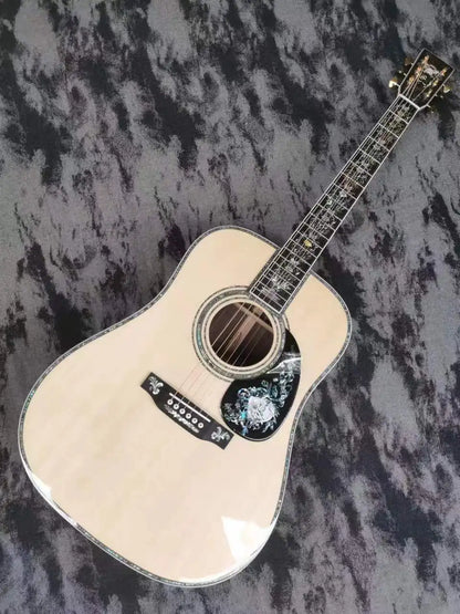 41" D100 Solid Wood with Abalone Inlay, glossy Acoustic Guitar