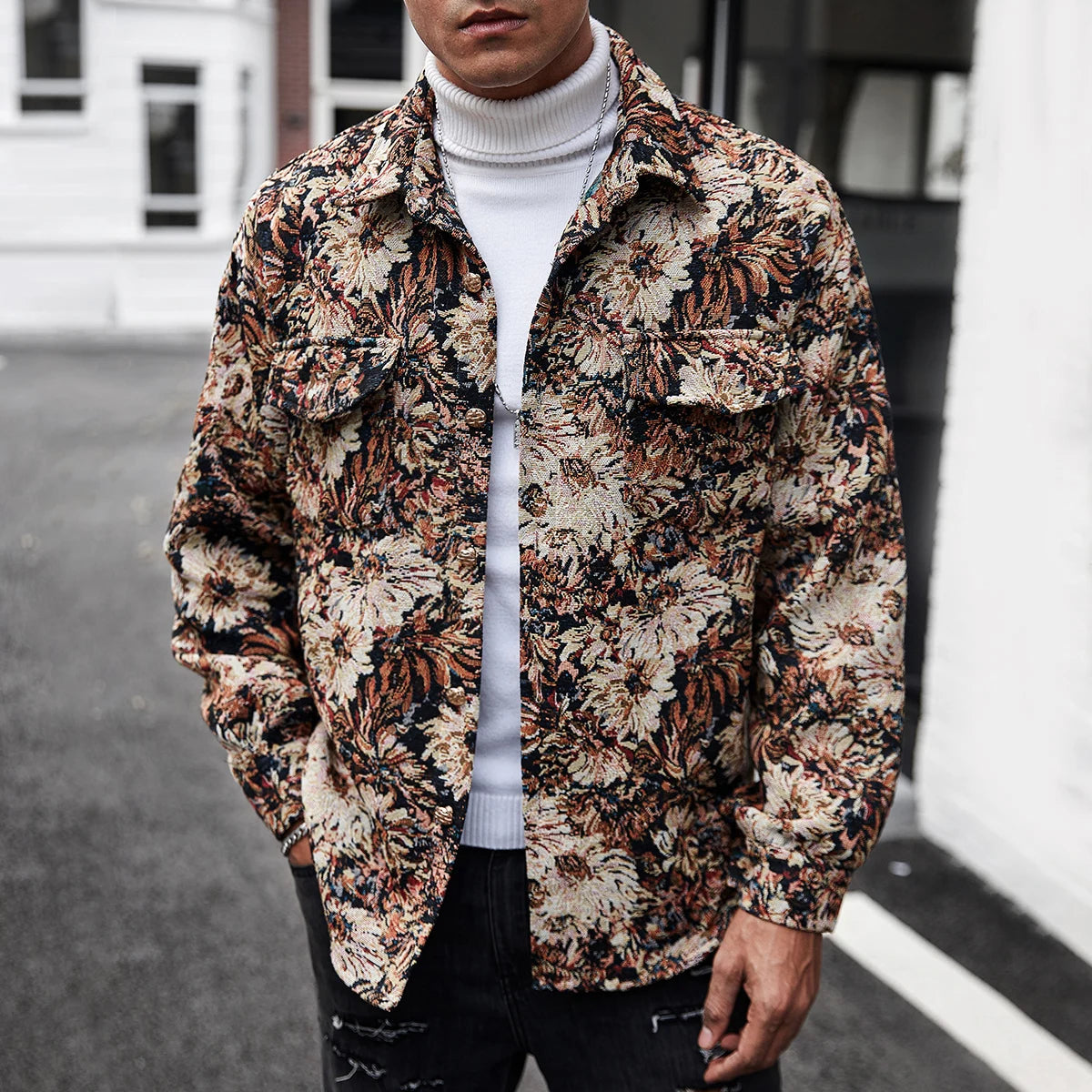 Men's Floral Jacket Korean Edition