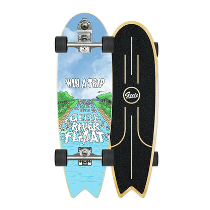 V7 33-Inch Surfskate Longboard, No-Push Fish Tail Pumping Board for Adults