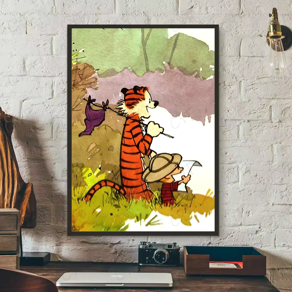 Calvin and H-Hobbes Cartoon Poster