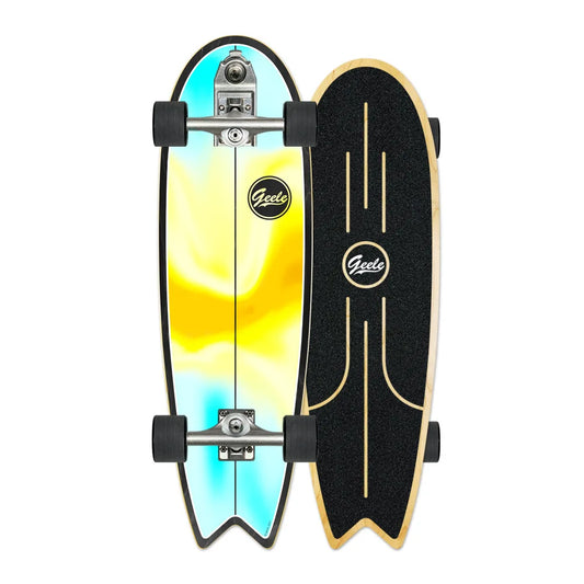 V7 33-Inch Surfskate Longboard, No-Push Fish Tail Pumping Board for Adults