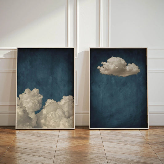 Minimalist Blue Cloud Canvas Poster Wall Art