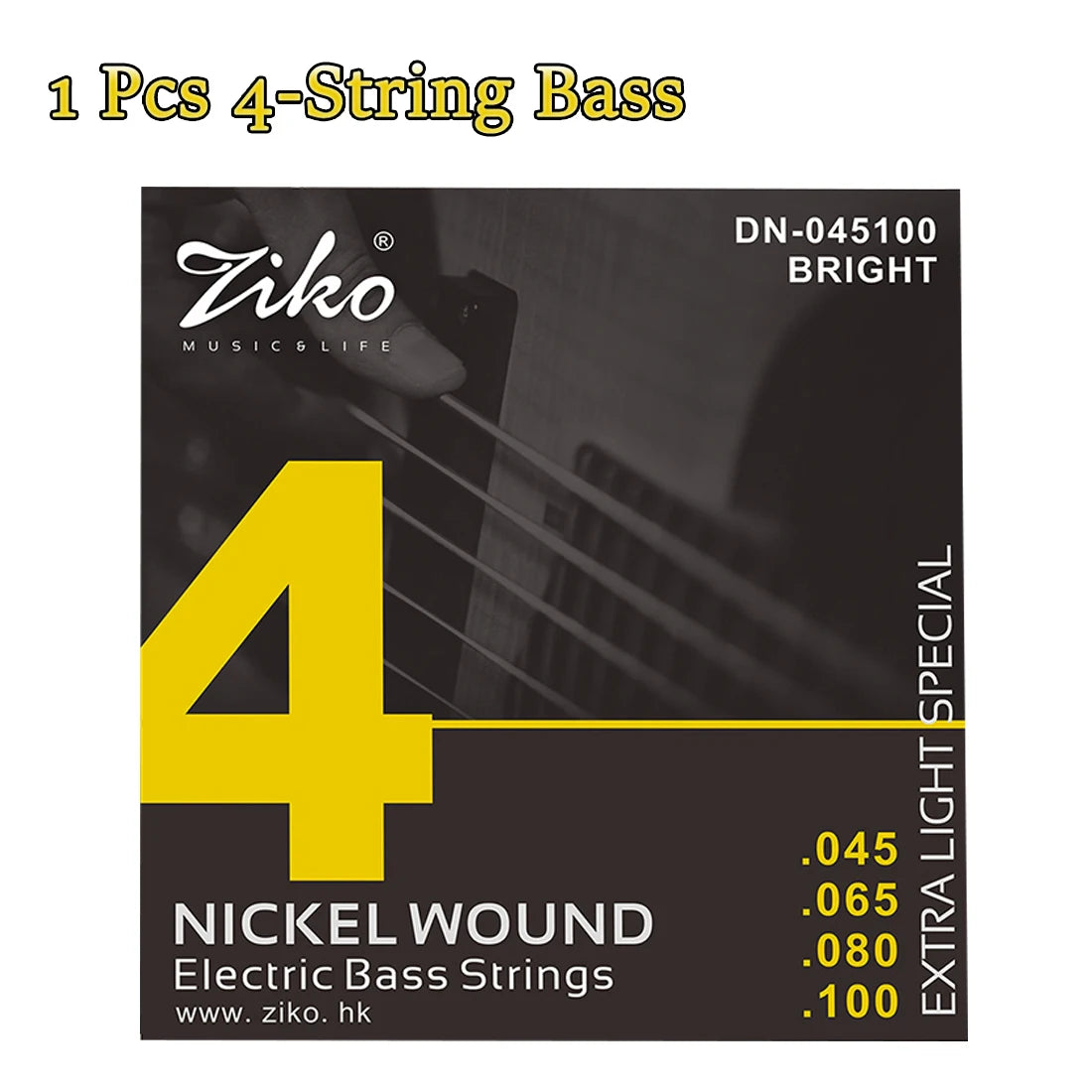 ZIKO  4/5/6  Carbon Steel Hexagonal Alloy Electric Bass Strings - 5/10 Set