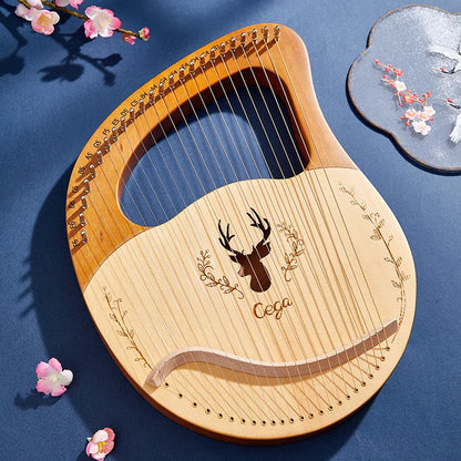 16 | 21 | 24 Strings Lyre Harp Mahogany Wood Harp With Tuning Wrench