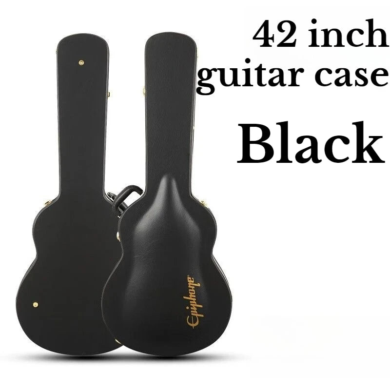 42 Inch Leather Guitar Case Portable Shockproof Stress-proof Convex Surface Hard Guitar Box Musical Instrument Accessories