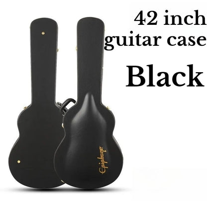 42 Inch Leather Guitar Case Portable Shockproof Stress-proof Convex Surface Hard Guitar Box Musical Instrument Accessories
