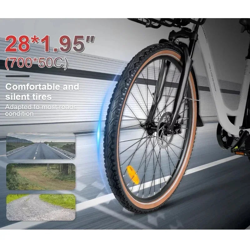 SAMEBIKE RS-A07 28" 500W Brushless Motor Electric City Bike | 36V13AH Lithium Battery