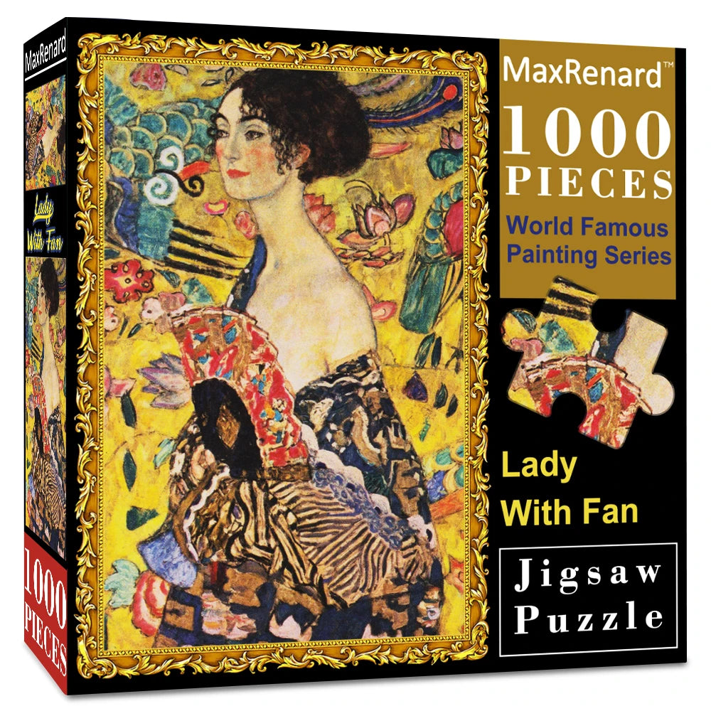 MaxRenard Jigsaw Puzzle | Klimt Lady With Fan -  1000 Pieces