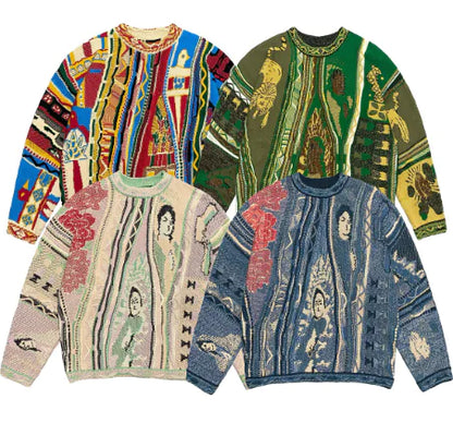 Vintage Knitted Crewneck Pullover Sweater