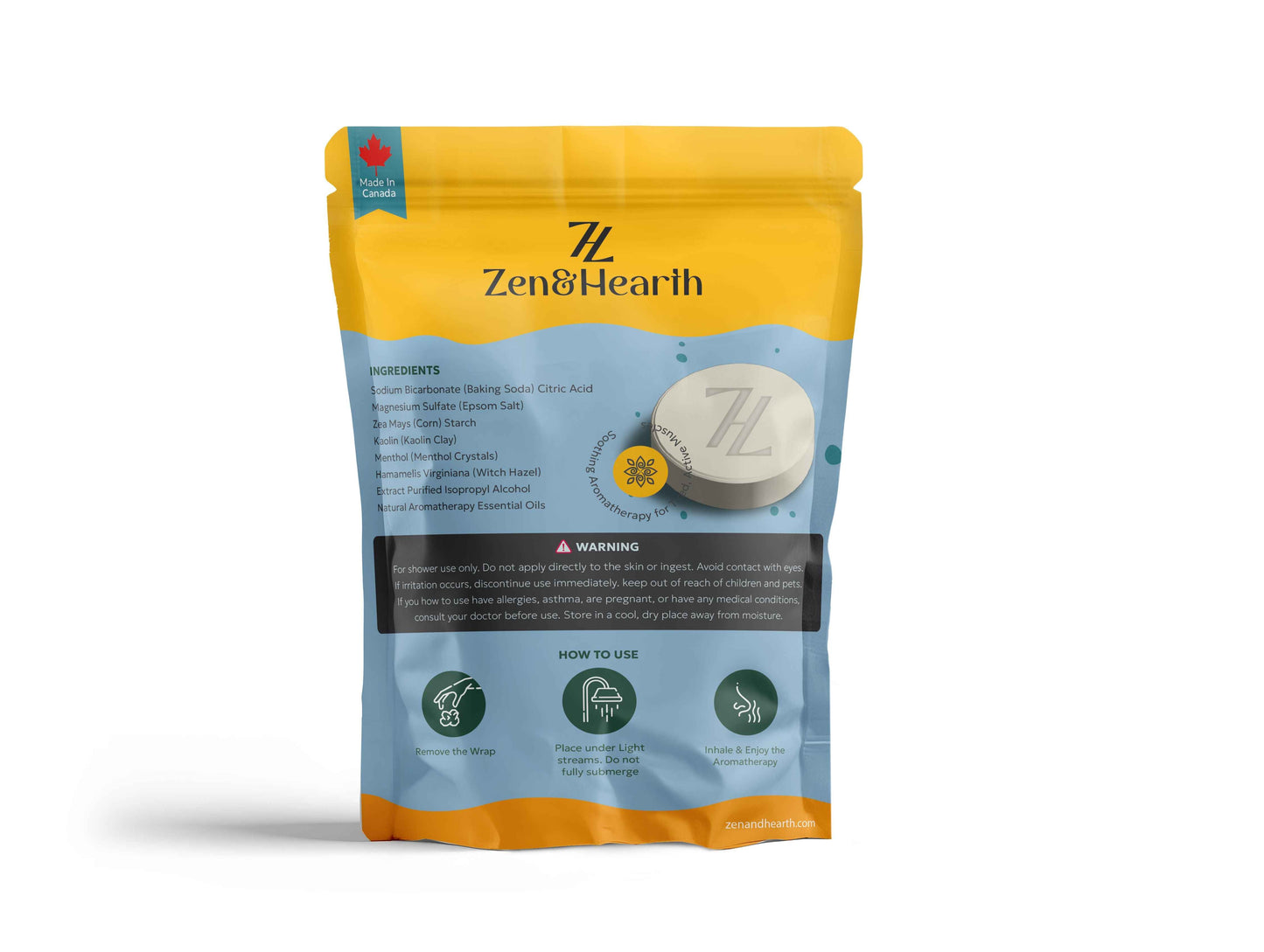 Zen & Hearth Sport Shower Steamers with Eucalyptus & Mint – Post-Workout Aromatherapy for Muscle Recovery & Sinus Relief | Made in Canada