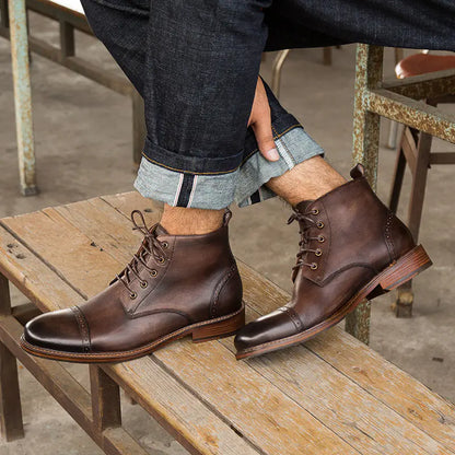 Men's Leather British Style Martin Boots