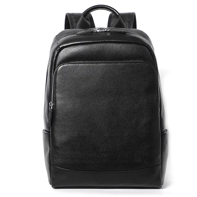 Genuine Leather Black Backpack