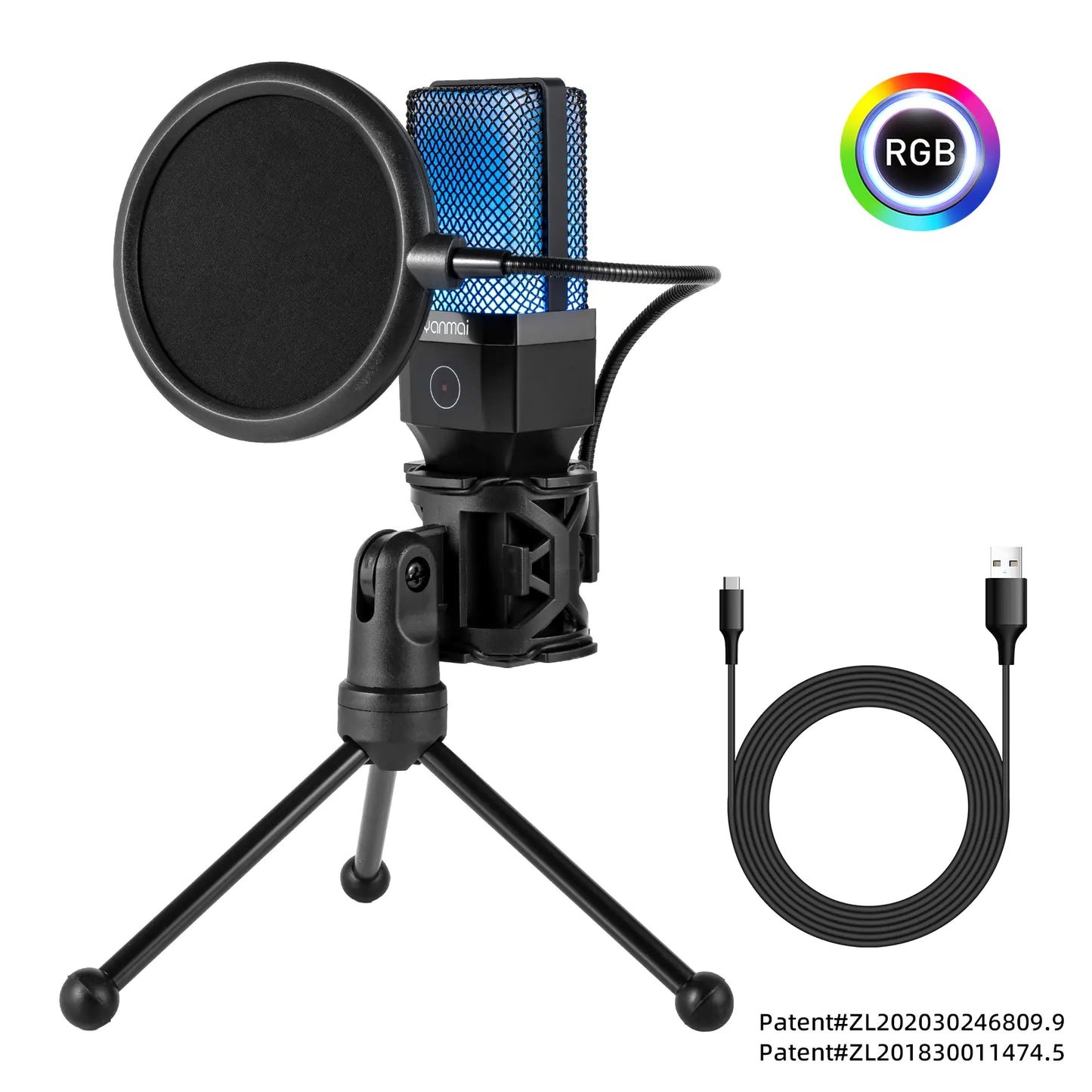 RGB Streaming Mic with Stand