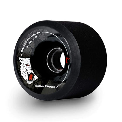 Fireball 76mm Cruiser Wheels 87a - Made in USA, Downhill Skateboarding (4-Pack) (Black)