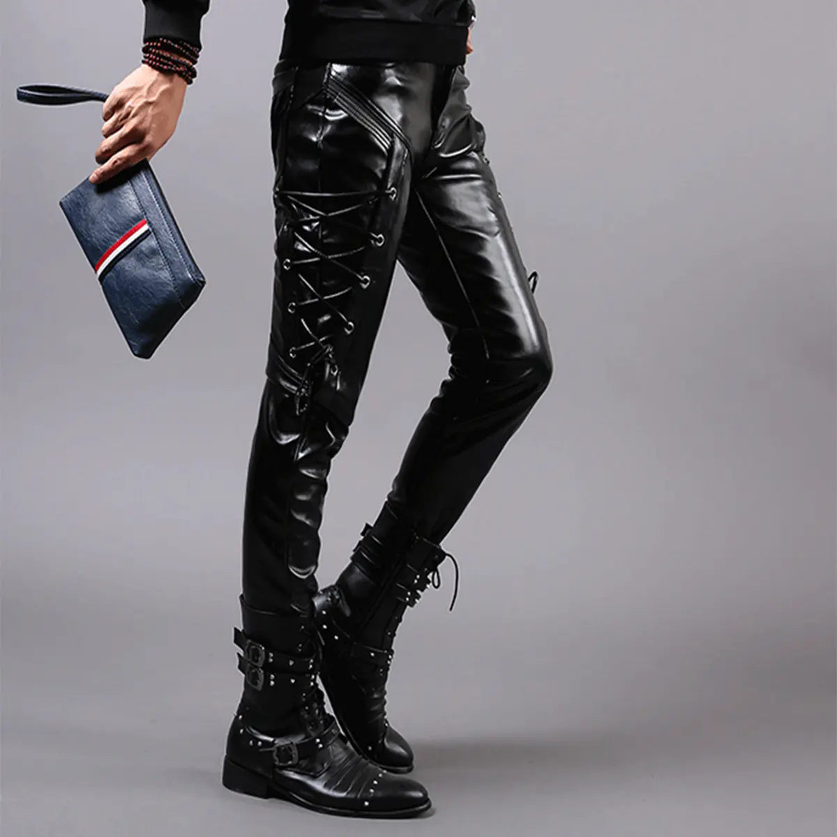 Slim Fit Faux Leather Pants