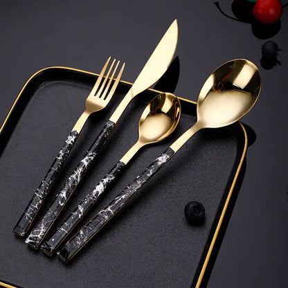 Elegant Plastic Handle Cutlery Set