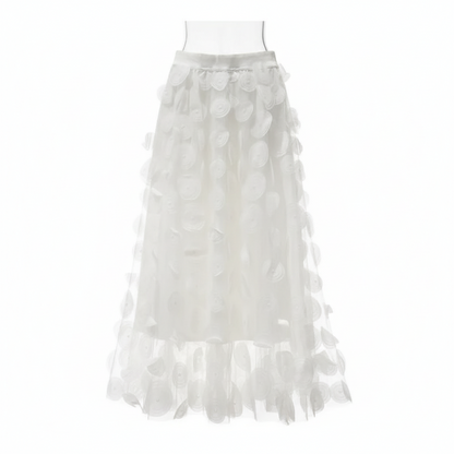 3D Polka Dot Black Mesh Skirt