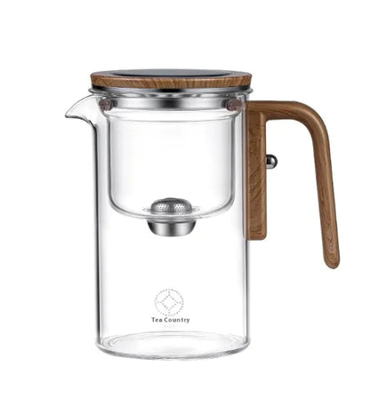 Elegant Glass Teapot Duo-Tone