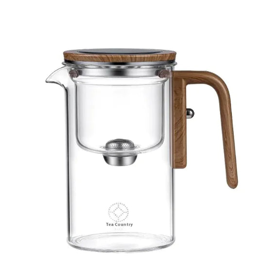 Elegant Glass Teapot Duo-Tone