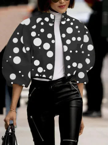 Women's Polka Bomber Jacket