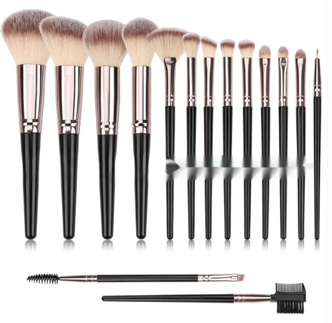 Black Makeup Brush Set – Face & Eyes