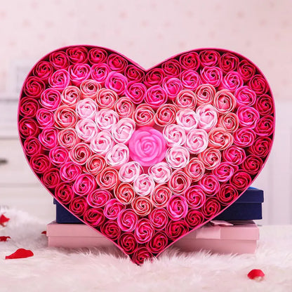 Gradient LED Heart-Shaped Soap Rose Gift Box
