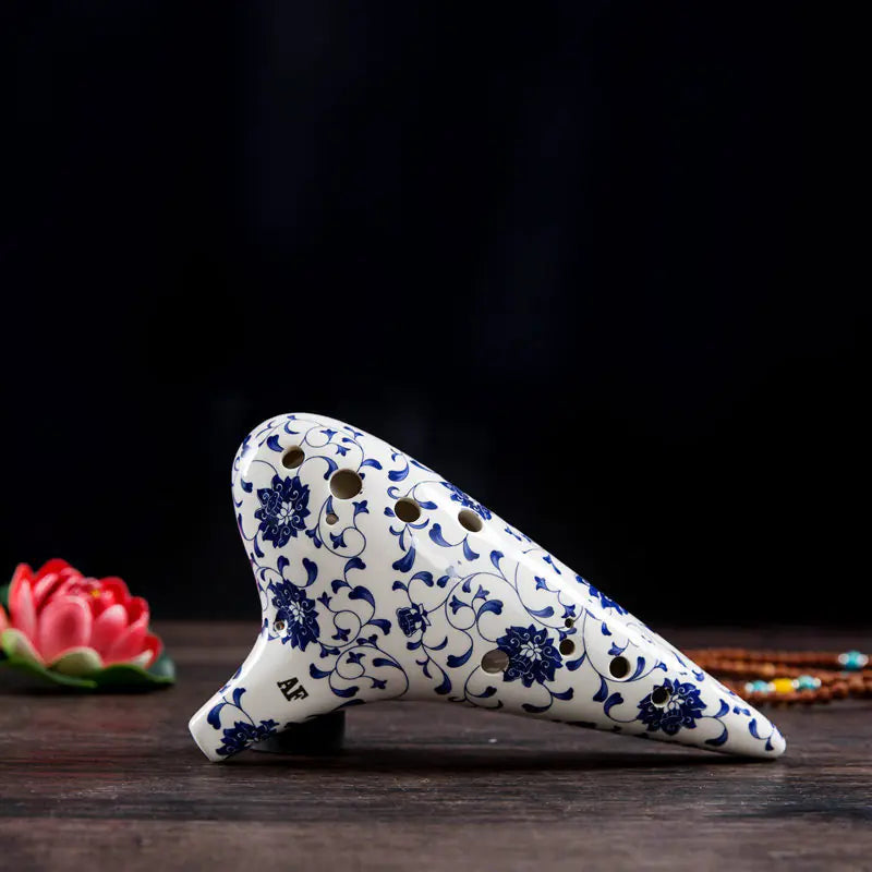 Blue and White Porcelain Ocarina