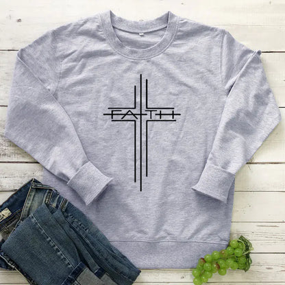 Women's Faith Cross Casual Sweatshirt