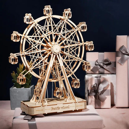DIY 3D Ferris Wheel Music Box Assembly Model Toy