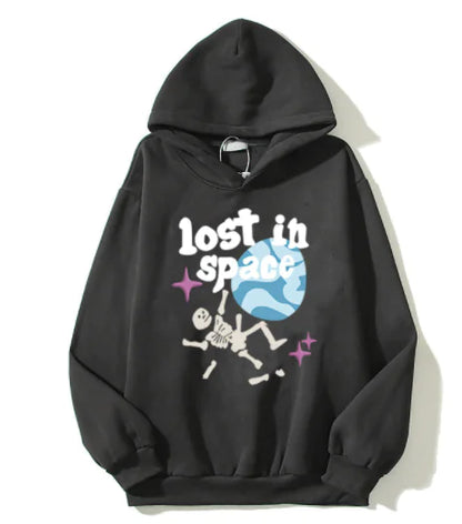Hip Hop Retro Cartoon Print Hoodie